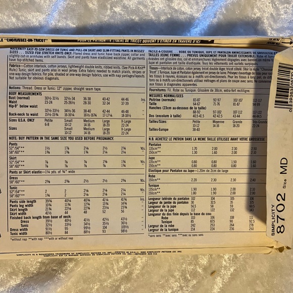 Vintage Sewing Pattern, maternity, Simplicity#8702 - Picture 4 of 4